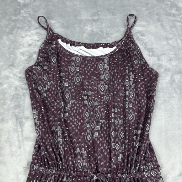 Woolrich Dress Womens Size XS Burgundy Tribal Print Sleeveless Cinch Waist - Picture 3 of 9